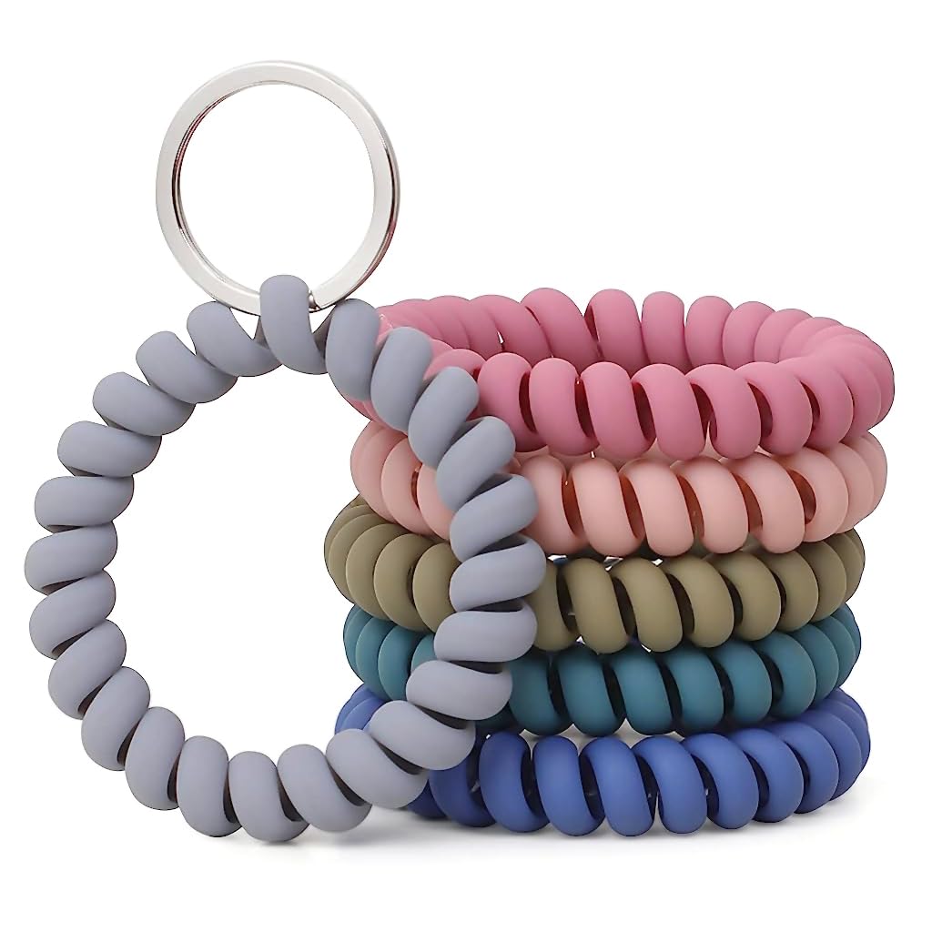 PALAY 6pcs Stretchable Wristband Keychain, Spiral Coil Wristlet Keychain, Flexible Wrist Key Chains, Anti-Lost Key Holder Key Ring Bracelet for Sauna, Gym, Pool, ID Badge, Outdoor Sports PALAY 6pcs Stretchable Wristband Keychain, Spiral Coil Wristlet Keychain, Flexible Wrist Key Chains, Anti-Lost Key Holder Key Ring Bracelet for Sauna, Gym, Pool, ID Badge, Outdoor Sports